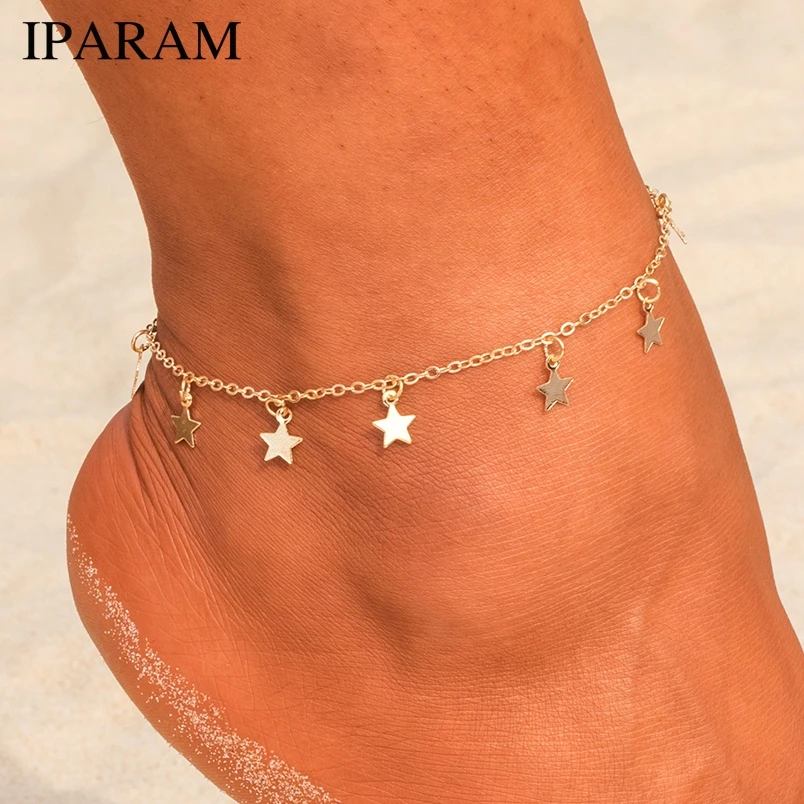 IPARAM, многослойная подвеска в виде звезды, ножной браслет, цепочка на ногу, новинка, летний браслет для йоги, пляжа, ног, шарм, ножной браслет, ювелирное изделие, подарок