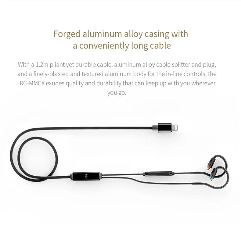 FIIO iRC MMCX-наушники кабель из для iPhone 7/7plus/8/X/XS в линию Conteols микрофон MMCX Съемный кабель для F9 PRO