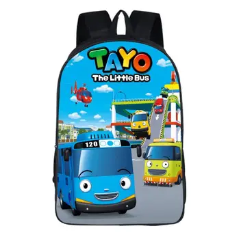 

16 inch TAYO Bus/Star Wars Shoulder Backpack Cartoon Kids School Book Bagpack for Boys Girls Mochilas Infantils Rucksacks