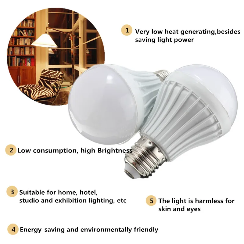E27 12 Вт 18 SMD 5630 E27 5 Вт/7 Вт/9 Вт светодиодный движения PIR Пластик Сенсор автоматический энергосберегающий шарик пузыря лампа инфракрасного 220-240