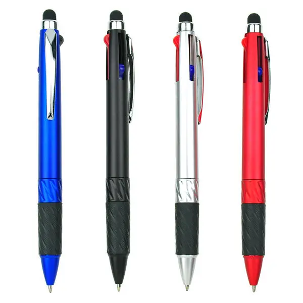 200 pcs/lot 4 in 1 multi color ball pens with tablet stylus pen