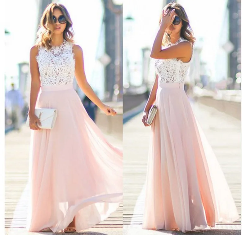 

Korean style summer and spring bandage dress woman elegant lace patchwork chiffon female max plus size dresses lady