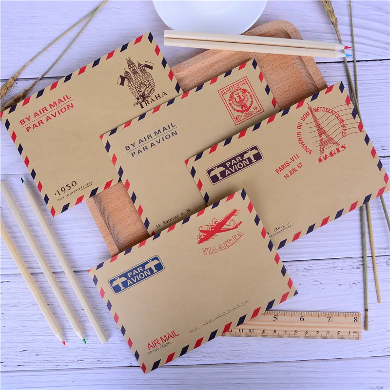 4 шт./компл. Ретро конверты из крафт-бумаги Kawaii корейский канцелярские подарок хранения открытка письмо 16,2 * см 11