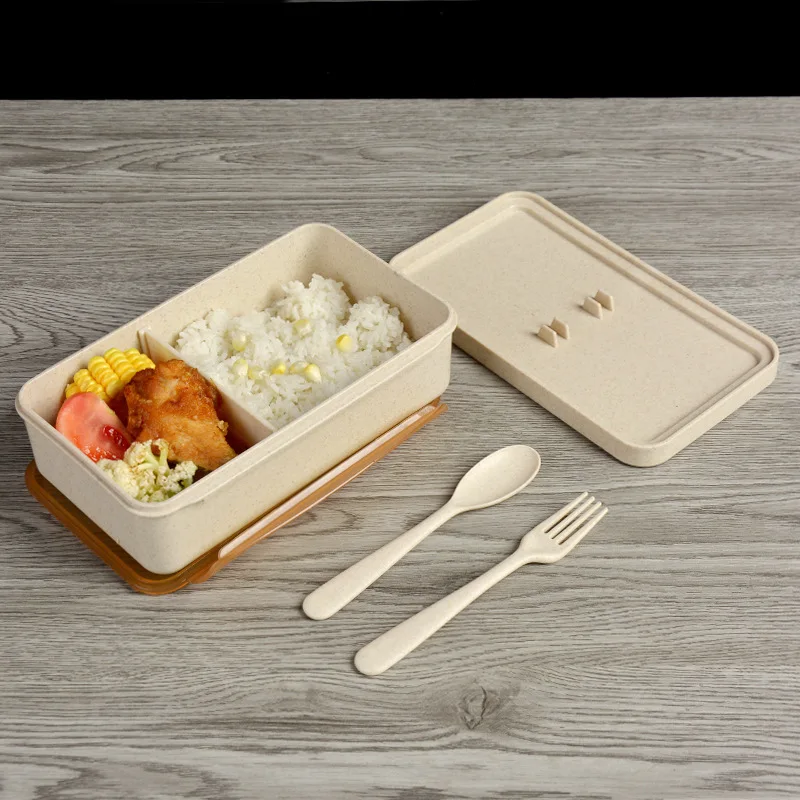 

Simple and stylish lunch box Portable lightweight durable lunch box With fork spoon bento box Sealed leakproof food Container
