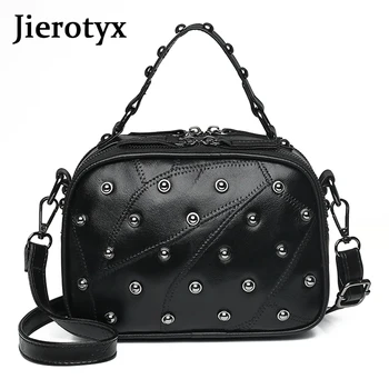 

JIEROTYX Fashion Rivet Women's Bags Handbags Women High Quality Luxury Brand Design Shoulder Messenger Bag Female Flap Promotion