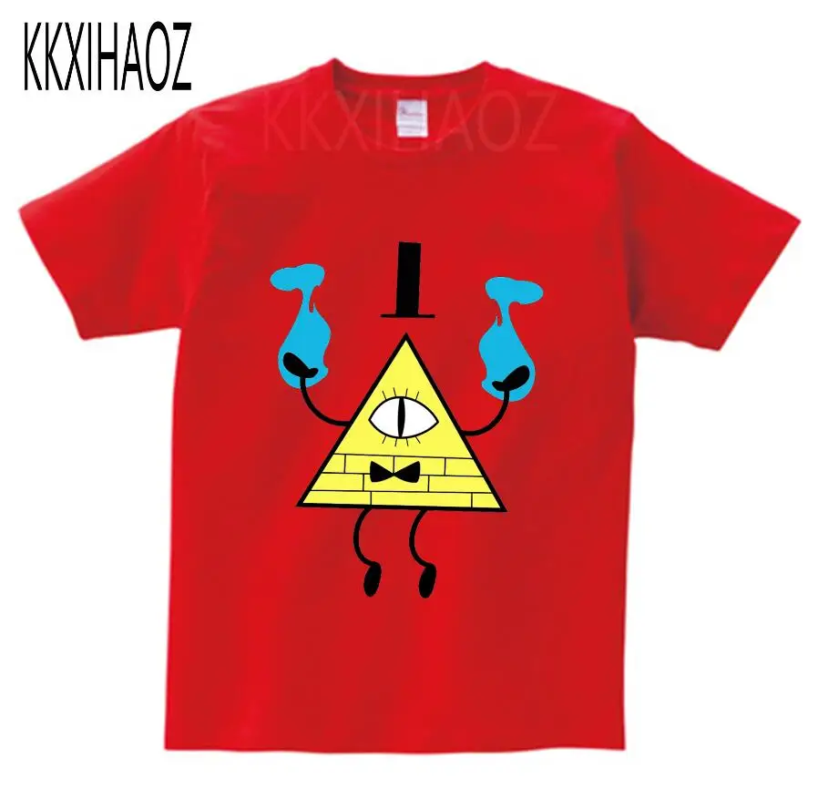 red childreT-shirt В году, новая футболка для мальчиков Гравити Фолз Билла хлопок с коротким рукавом футболка детская одежда для мальчиков с рисунком NN - Цвет: red childreT-shirt