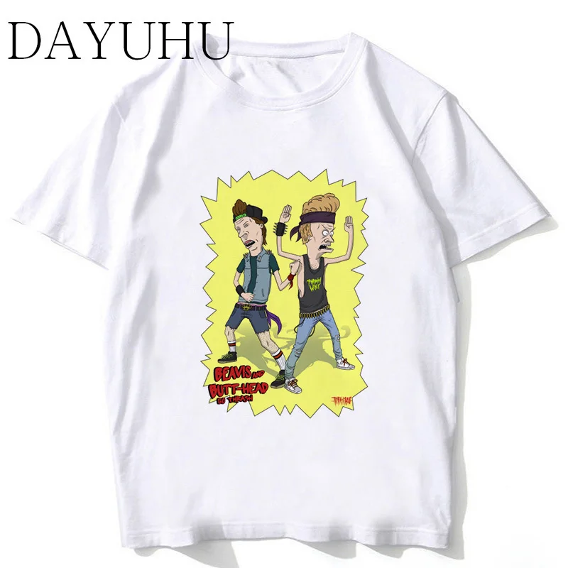 

beavis and butthead T Shirt men Summer fashion t-shirt casual white print O-Neck print male men top tees men tshirt MR414