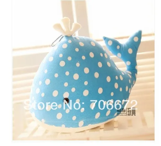 

about 50x30 cm blue spotted whale plush toy doll t8436