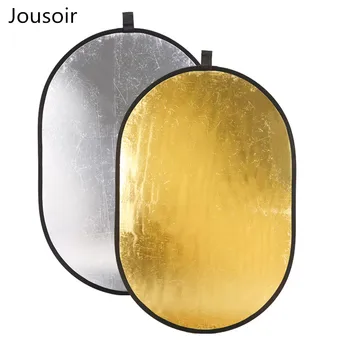 

60*90cm photo oval gold and silver reflector plate can be folded for portrait commercial photography CD15