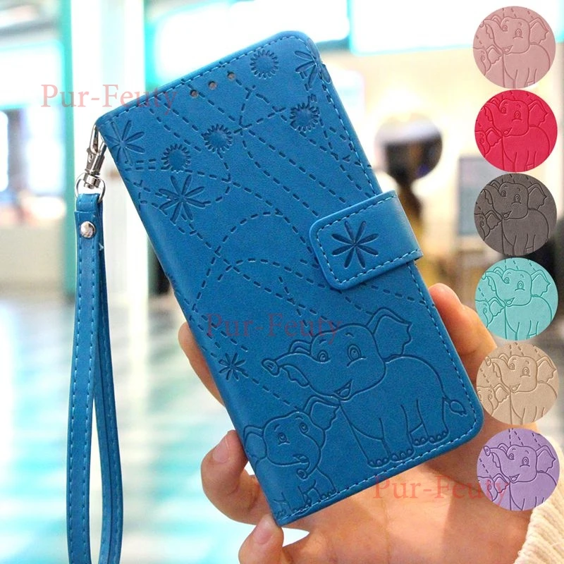 

Case For Xaomi Xiomi Red Mi Redmi Note 5 Pro Cartoon Elephant Embossed Leather Flip Cover on For Xiaomi Redmi Note 5 Phone Case