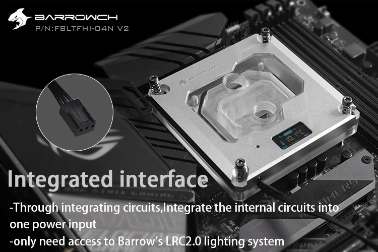 Barrowch процессор водоблок цифровой дисплей для INTEL 115X X99 X299 платформа LRC2.0 поддержка Mohterboard AURA SYNC FBLTFHI-04N V2