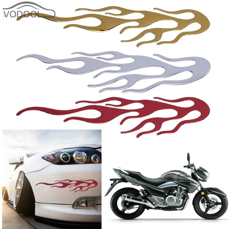 

Waterproof 3D Fire Flame Car Sticker Motorcycle Fuel Gas Tank Decals Automobiles Engine Hood Reflective Stickers Auto Decoration