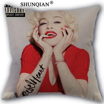 

Madonna Pillow Cover Custom Cotton Linen Decorative Pillows Covers Case For Textiles Chair 45x45cm one side A1017