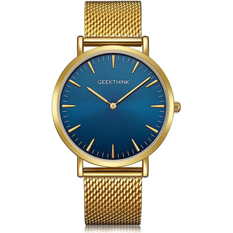 

Luxury Men's Watch Business Waterproof Slim Stainless Steel Mesh Strap Japanese Quartz Movement Reinforced Glass Mirror Watch