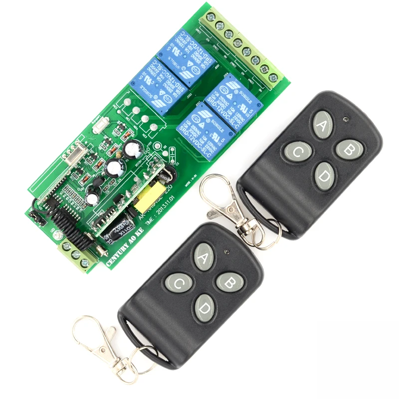 

AK-RK04SE-220 85v~250V 110V 220V 230V 4CH RF Wireless Relay Switch Learning Code Receiver Security System Garage Doors