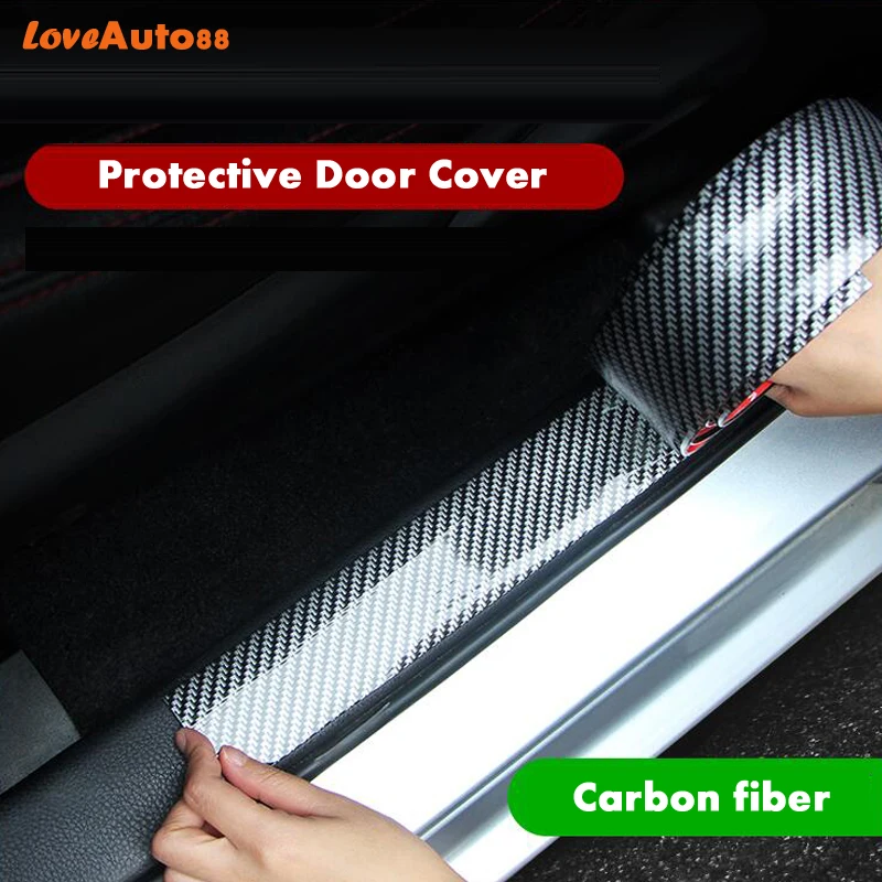 

Carbon Fiber Rubber Door Sill Suitable For Benz Smart Forfour 2015-2018 Scuff Plate Cover Sticker Car Styling Accessories