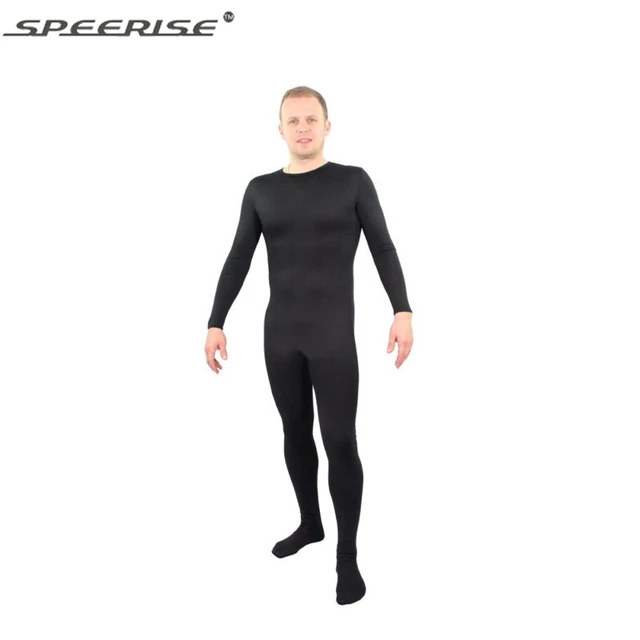 Men Black Long Sleeve Unitard Women Spandex Lycra Ballet Full Body