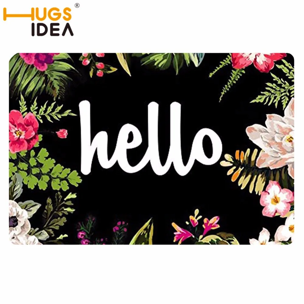HUGSIDEA дверные коврики для входной двери характер красочные слова Привет коврики с узором гостиная пыленепроницаемые коврики домашний декор