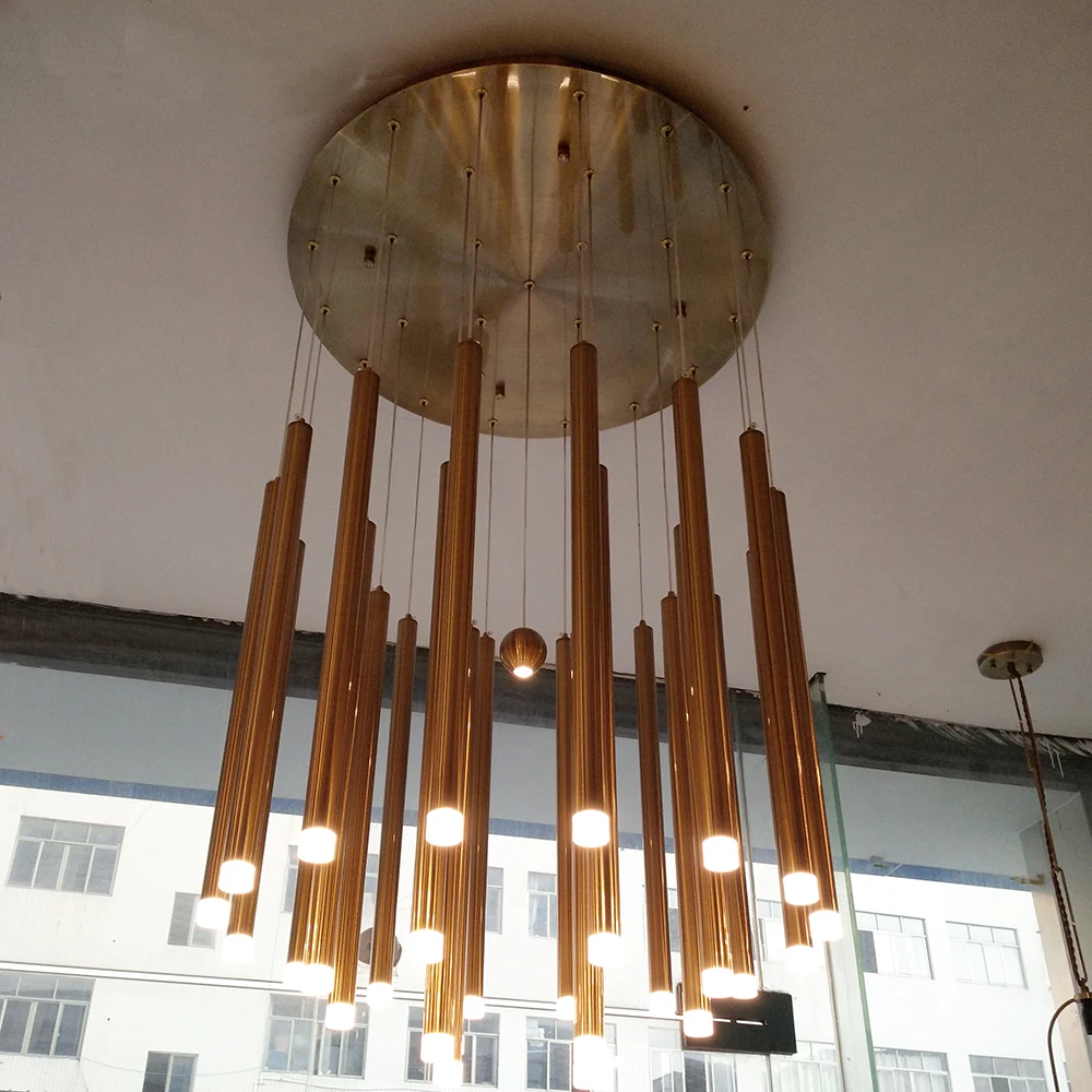 Online Anhänger lichter LED Dimmer Moderne Lange Zylinder Matt Endet Lampe Luxus Glänzend Bronze Kunst esszimmer Nach dekoration lamparas