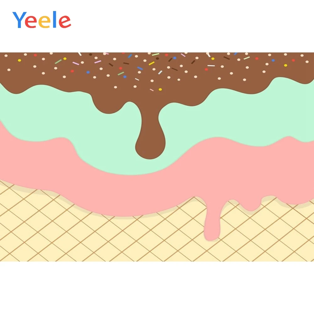 

Yeele Ice Cream Cake Dessert Photography Backdrop Children Princess Girl Birthday Party Photographic Background For Photo Studio