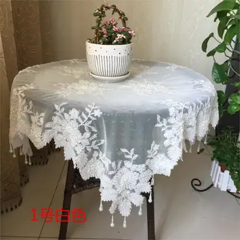 

Elegant Embroidery Table Runner Pastoral Fabric Tea tablecloth, Luxury Table mat table Cover for decoration 80*80cm