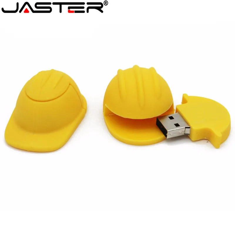 Кле USB милый оранжевый защитный шлем мини-инструмент USB флэш-накопитель 4 ГБ 8 ГБ 16 ГБ 32 ГБ 64 ГБ Флешка USB 2,0 для детских подарков