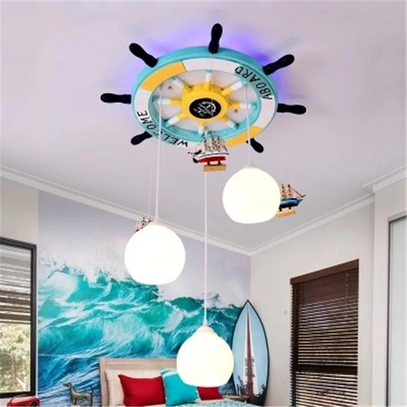 Akdeniz Tekne Dumen Avize Cocuk Yatak Odasi Led Avize Karikatur Yaratici Kisilik Aydinlatma Ucretsiz Kargo Pendant Lights Aliexpress