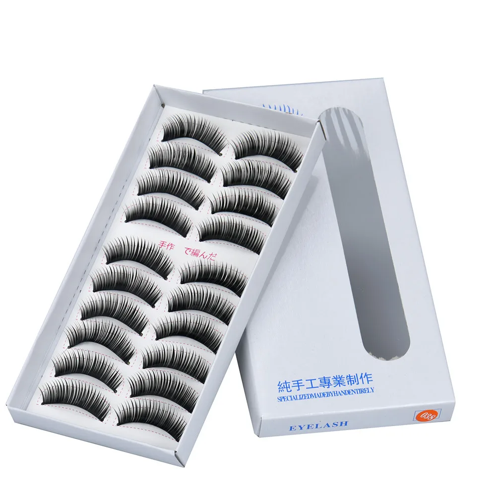 

MAG 10 pairs Long Cross False Eyelashes Makeup Natural Fake Thick Black Eye Lashes наращивание ресниц L525