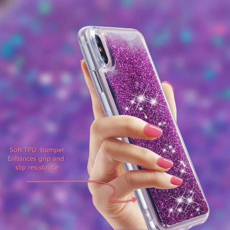 Жидкость чехол для iPhone XS Max XR XS X 10 8 7 6 6s плюс SE 4 4S 5 5S 5C 6s 7 8 плюс блеск мягкий силиконовый чехол