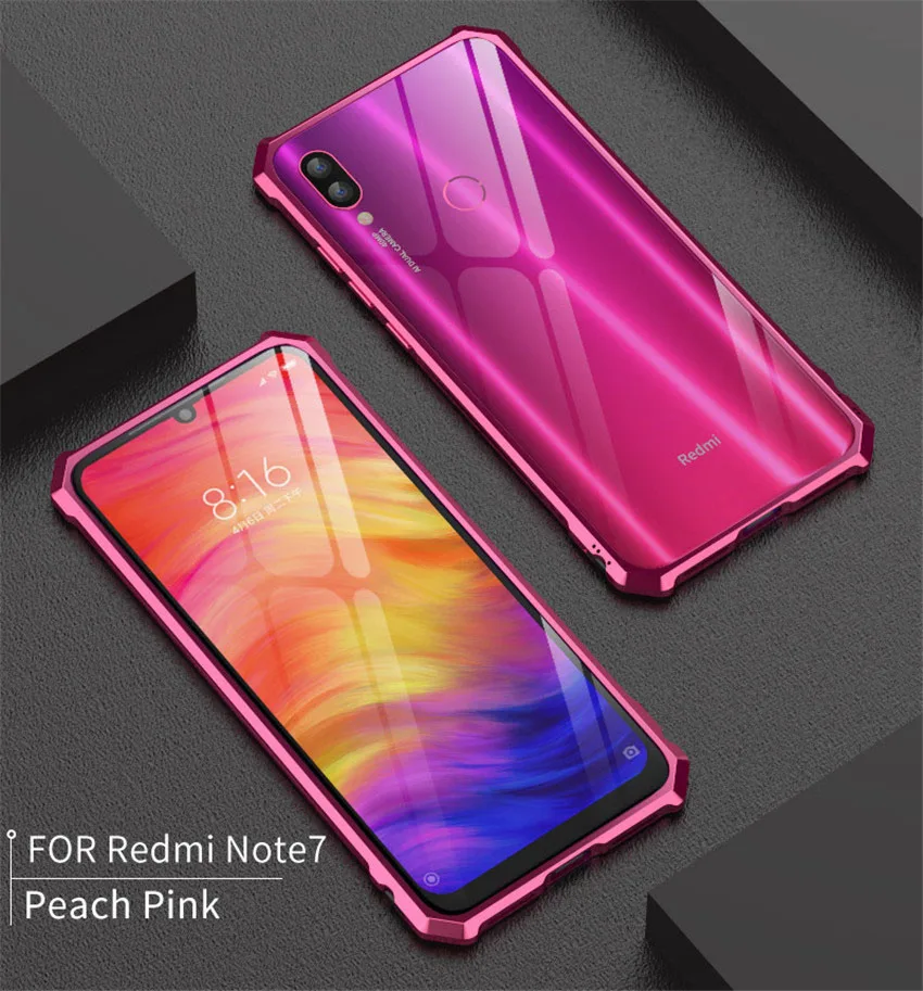 For Xiaomi redmi note 7 Case Luxury Metal Bumper Case On Xiomi redmi note 7 Slim Frame Phone Case redmi note7 (14)