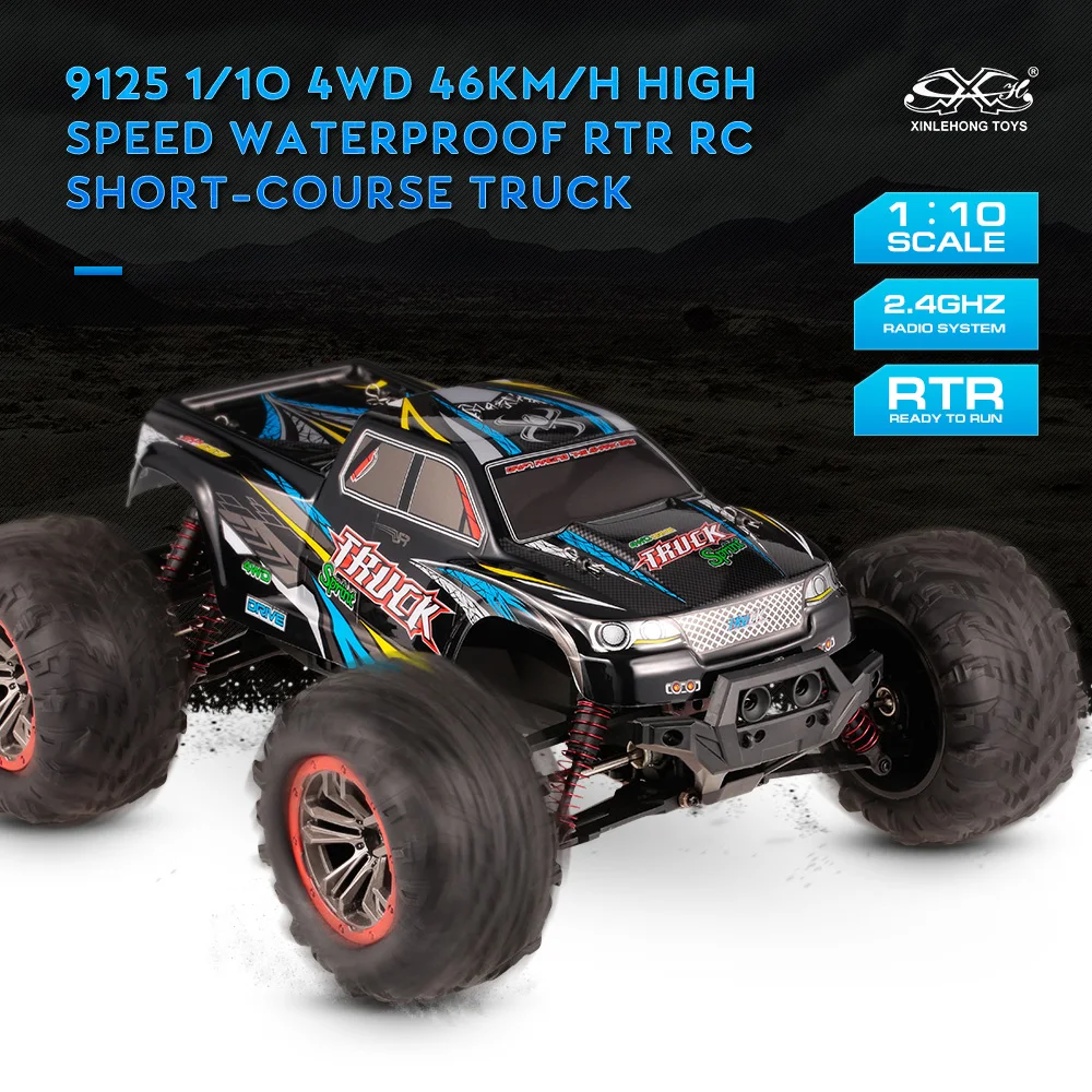 Игрушки xinlehong 9125 1:10 RC автомобиль 2,4 ГГц 4WD 46 км/ч высокоскоростной пульт дистанционного управления коротковолновый водонепроницаемый US Plug автомобили