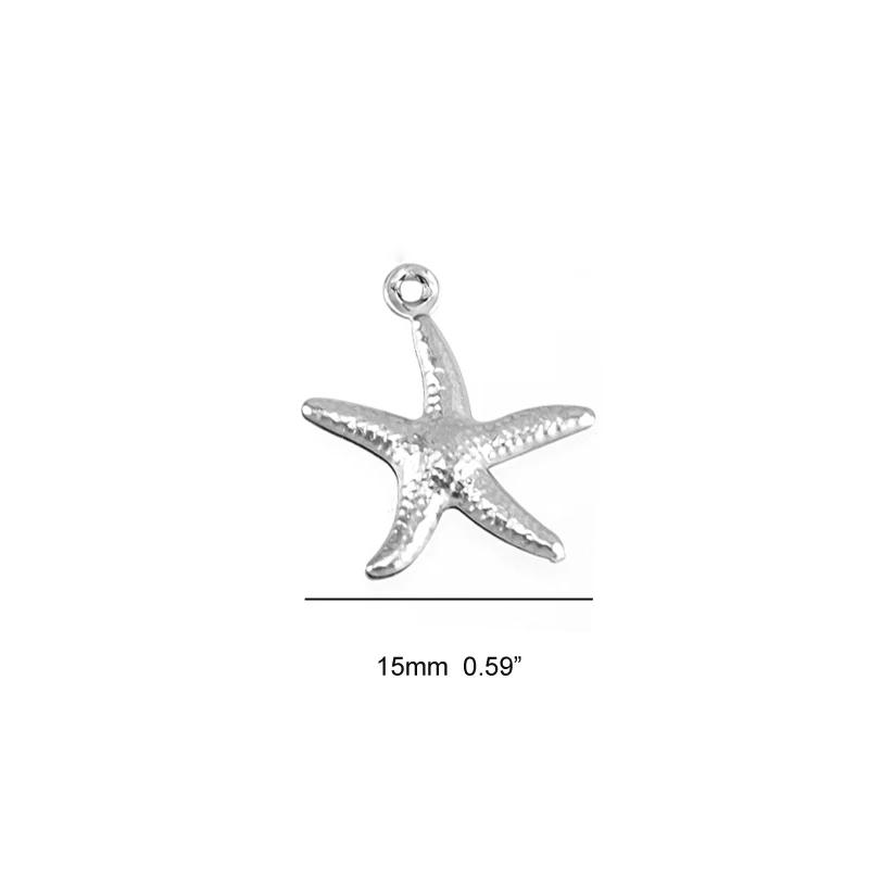 Risul Драгоценности starfish Подвески 15/20 мм Нержавеющая сталь подвеска и ожерелье Личность браслет колье аксессуары 100 шт