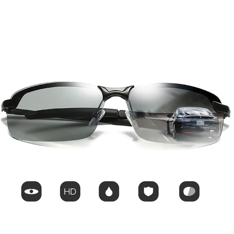 Фотохромные Мужские поляризационные очки-хамелеоны для вождения, мужские спортивные очки для велоспорта с изменяющимся цветом, очки для ночного видения, очки для вождения