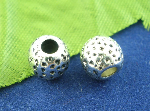 

Doreen Box hot- 50PCs Antique Silver Craft Spacers Beads 6mm (B02048)