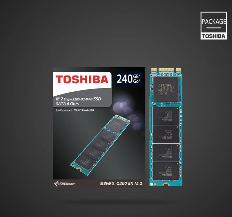 TOSHIBA Q200 EX M.2 240G MLC SSD Внутренний твердотельный жесткий диск 240 ГБ M.2 2280 флеш-память Оригинальная для портативных ПК