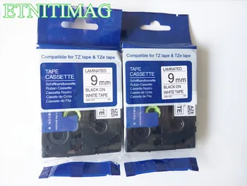 

10 Roll/Lot Compatible For P-Touch Laminated Tze Tz Label Tape Cartridge 9mm x 8m (TZe-221 Black on White )Promotions