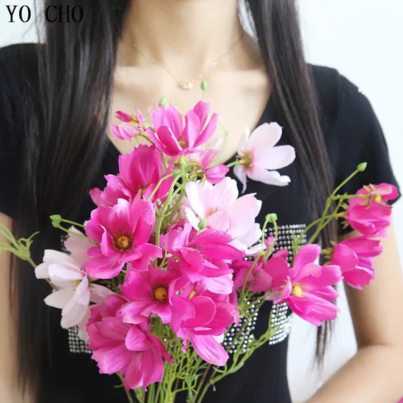 Йо Чо высокое качество искусственные цветы настоящий на прикосновение шелк Galsang цветок Coreopsis для рабочего стола дома сада DIY Декор Свадебный цветок