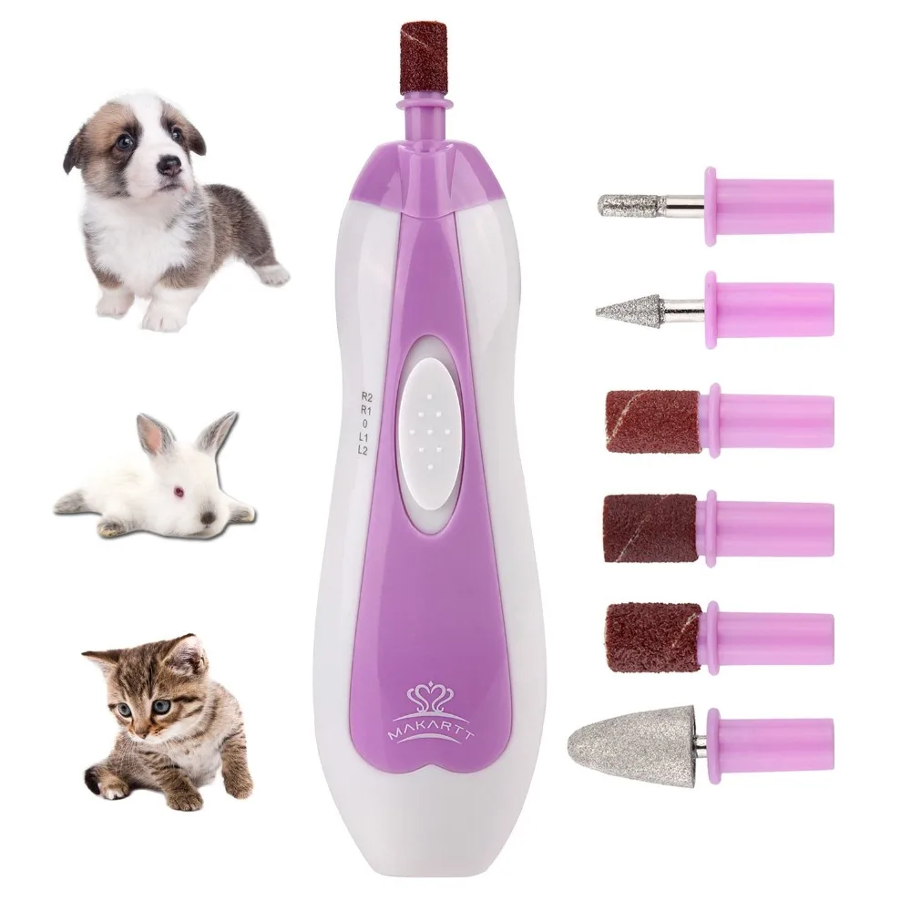 

MAKARTT Pet Nail Grinder Cordless Electric Nails File Paws Grooming 6 Attachment Set Gentle Powerful E0860