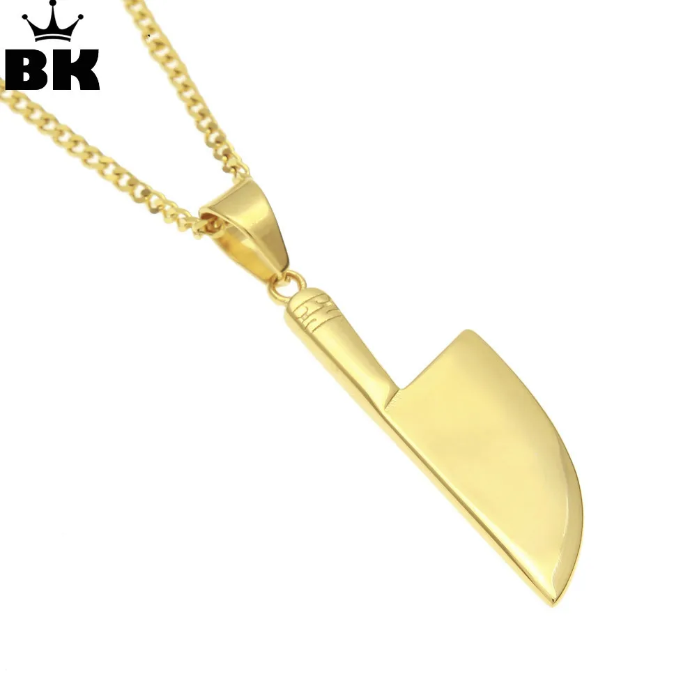 

Stainless Steel 3D Kitchen Knife Pendant Chef Necklace Jewish Gifts Women Men With 3mm 24inch Cuban Chain