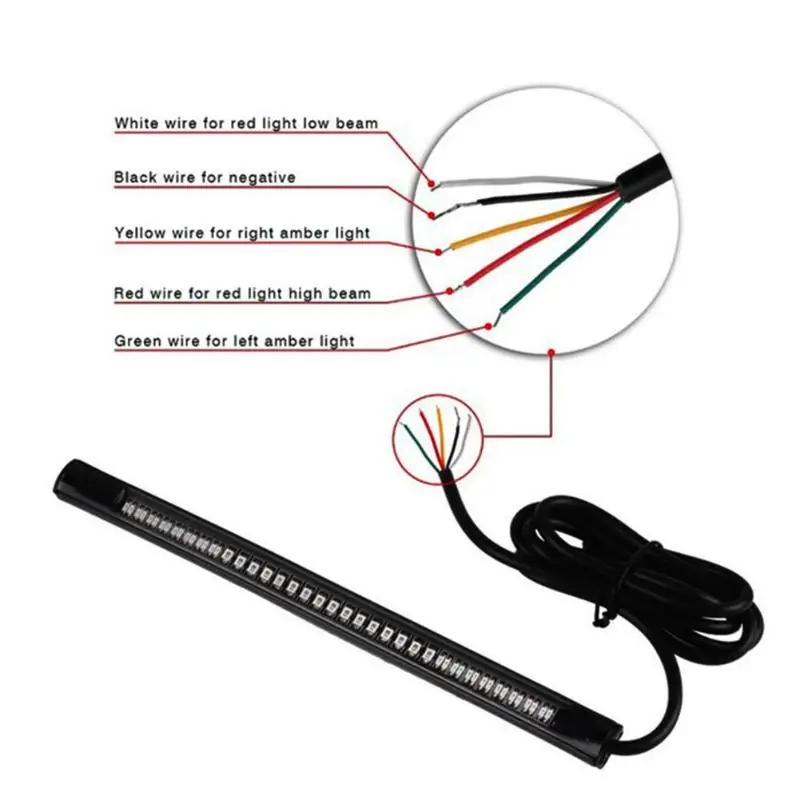 1 шт. мотоцикл гибкий 48 светодиодный стоп сигнал поворота полосы номерного знака задний фонарь внедорожный водонепроницаемый мотор стоп-сигнал