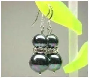 

5 PC Lustrous black shell pearl earring Free shipping