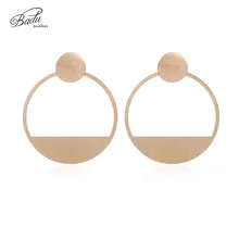 Badu Big Round Earring Punk Style Hollow Alloy Earrings for Women Golden Studs Exaggerated Geometric Fashion Jewelry Wholesale Badu Big Round Earring Punk Style Hollow Alloy Earrings for Women Golden Studs Exaggerated Geometric Fashion Jewelry Wholesale