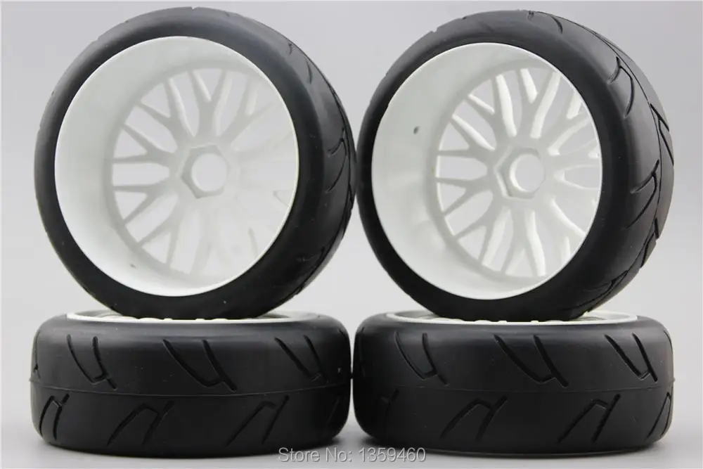 4 шт. 1/8 багги шины(Ninjia) на дороге шины 15% усиленные нейлоновые колеса(белые) подходит для 1/8 Багги GT XO-1 1/8 шины 22045+ 26002