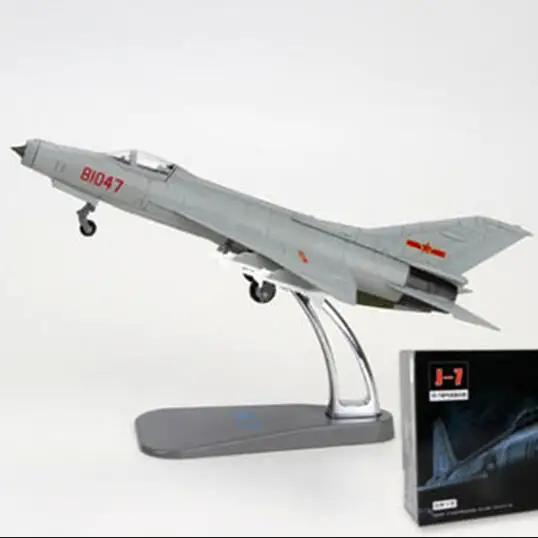 Детские игрушки 1/72 Литой Сплав J-5/J-6/J-7 сверхзвуковой самолет реактивный истребитель модель игрушки коллекционный подарок для детей - Цвет: J-7