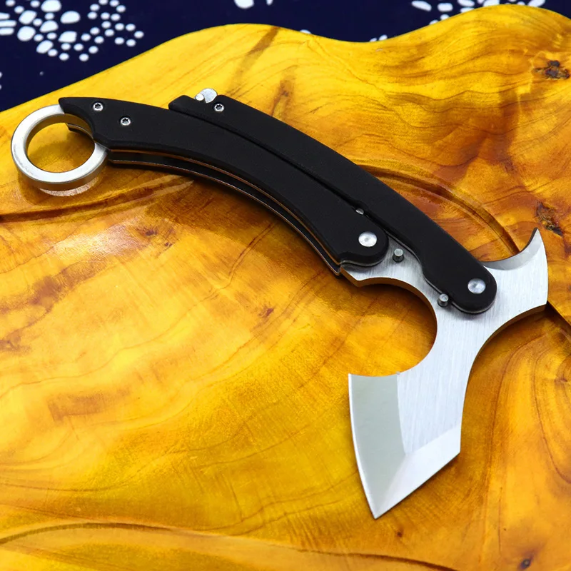 Многофункциональный складной тактический топор karambit для кемпинга G10 ручка