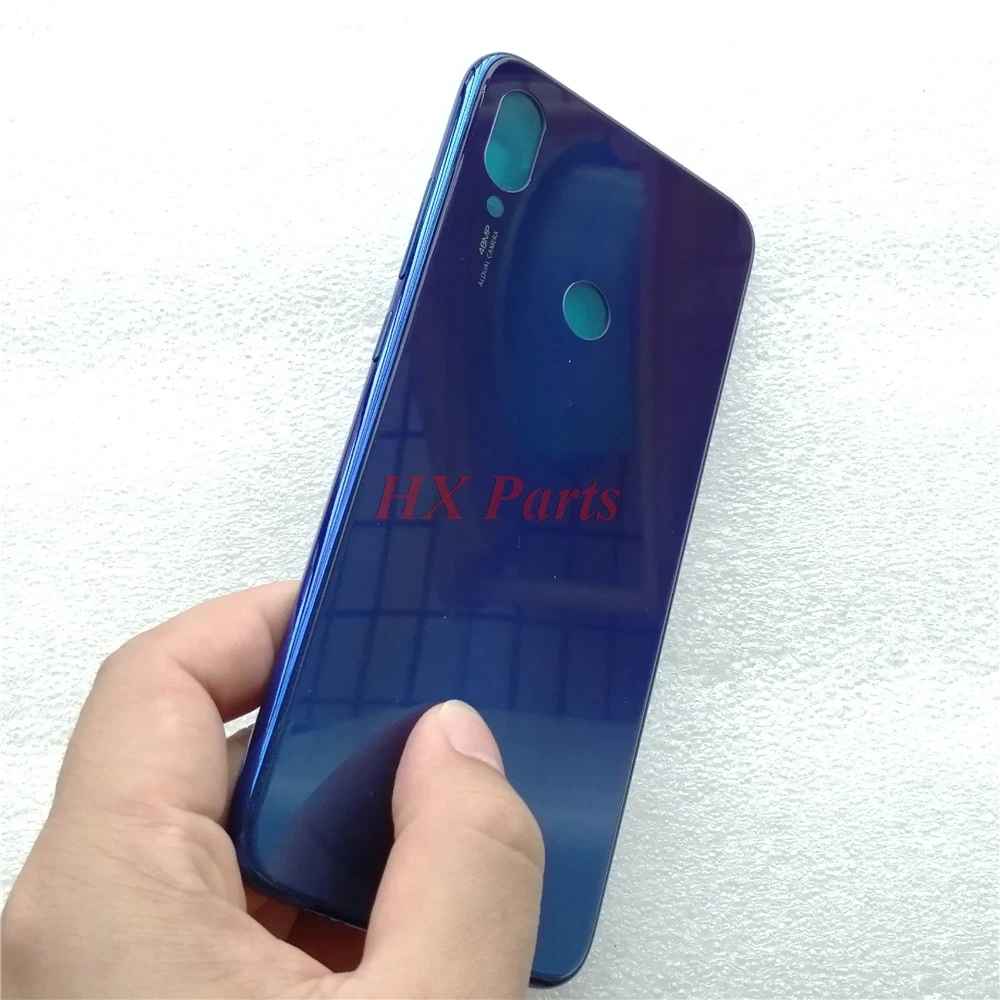 Для Xiaomi Redmi Note 7 Передняя рамка Корпус+ стеклянная крышка батареи задняя дверь+ Замена sim-лотка черный/красный/синий