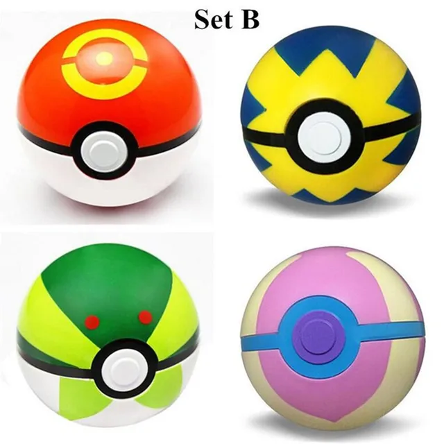 4Pcs/Set Pokemon Pokeball With Random Pikachu Toys