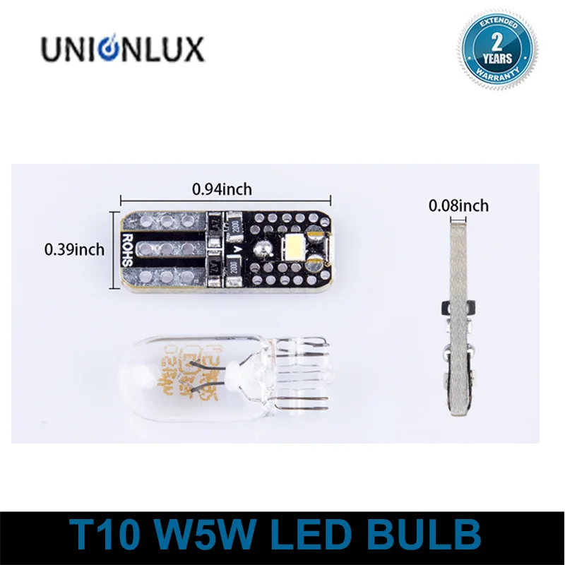 

10 Pcs 12V T10 W5W LED SMD 2835 Auto LED Wedge Bulb Dome Reading Light License Plate Light Bulbs 6000K Car Light