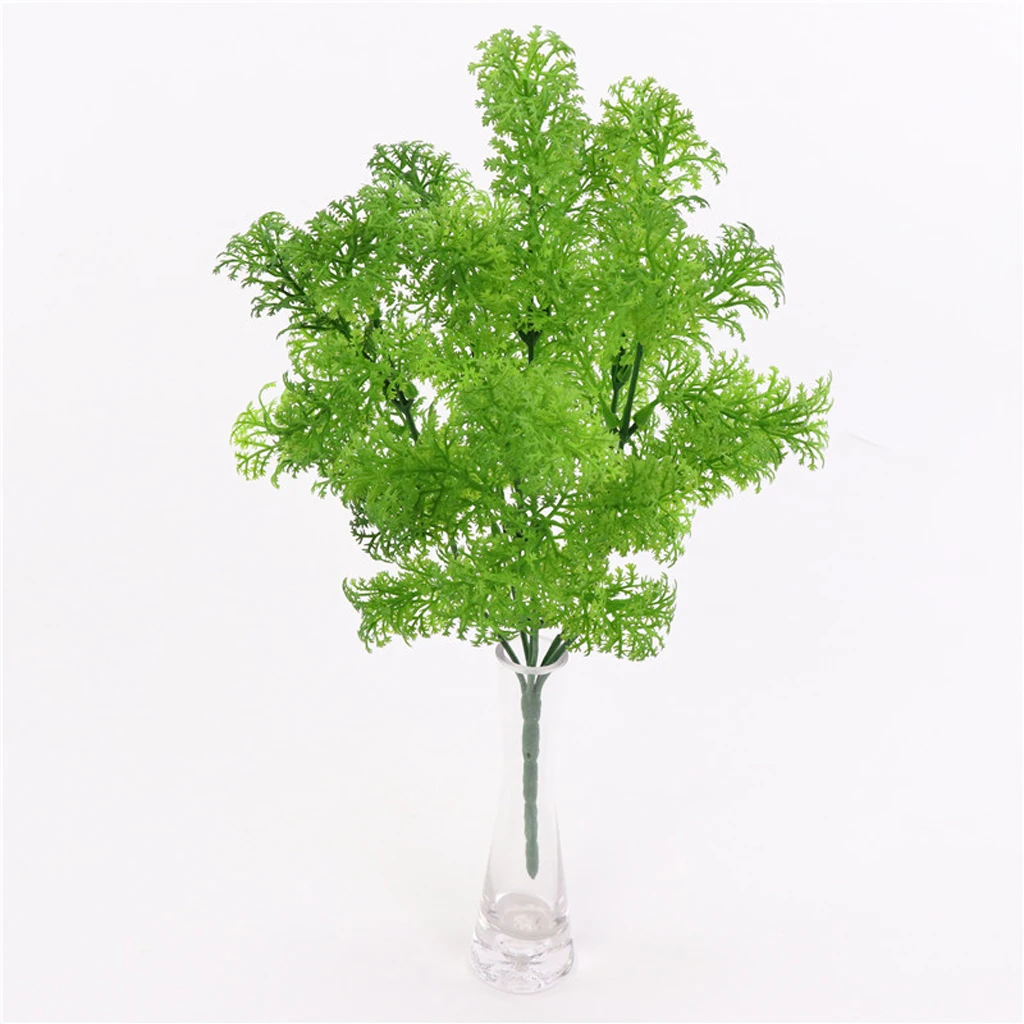2pcs 35cm Artificial Lifelike Plastic Moss Grass Plant Wedding Home Office Window Sill Bonsai Floral Decor Crafts