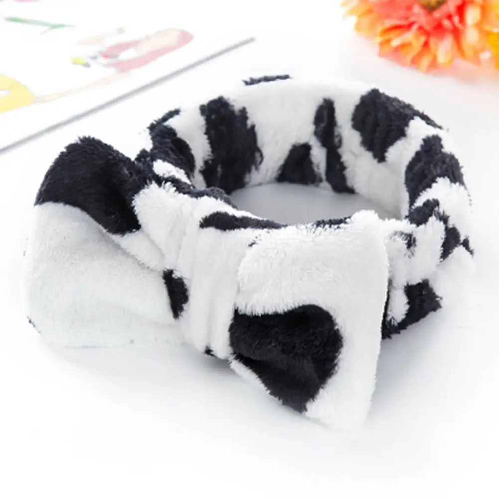 Lovely Big Bow Dot Striped Soft Shower Hair Band Wrap Headband Bath Make Up US cute headbands for women